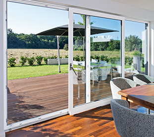 Pvc Sliding Windows with White Lift & Slide System for a Design Home in the Country Wide Windows