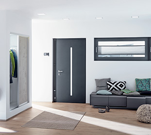 Schuco Aluminium Entrance Doors Marezzato Grey for All Entrance Types and Electronic Access Control