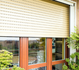 Aluminium Rolling Shutters Light Brown Color for Residence in City Center