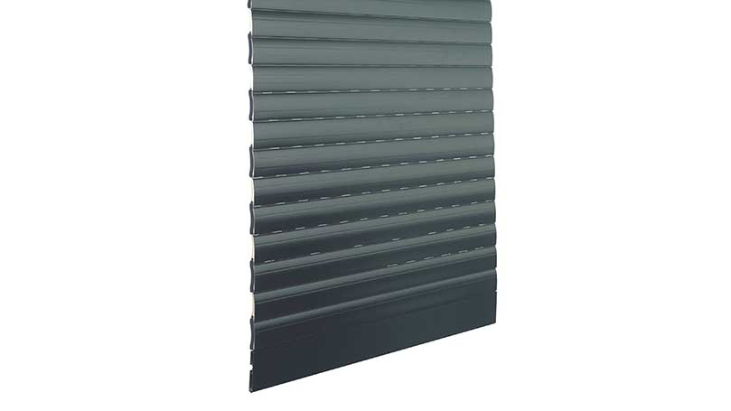 Aluminium rolling shutters with Medium Density Insulation and Side Closure Caps and Holes for Light between the slats