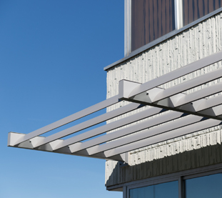 Fixed Aluminium Sunshades for Office Building Facade