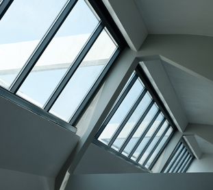 Grey Aluminium Skylights for the renovation of an industrial building