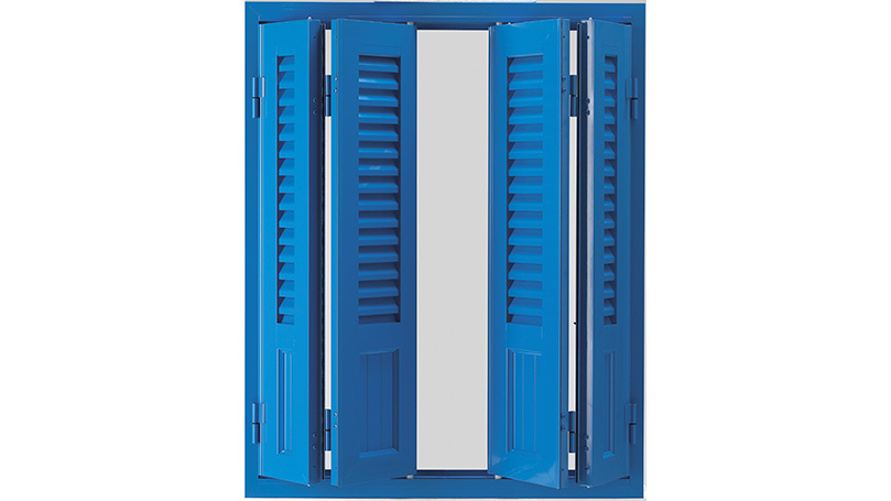Aluminium Shutters with Packet Closure with Fixed Open Slats and Blind Panel