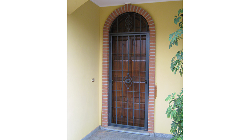 Security Bars and Gates for Entrances with Wooden Front Door and Archway