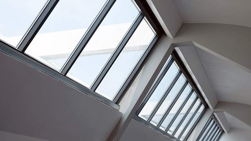 Grey Aluminium Skylights for the renovation of an industrial building