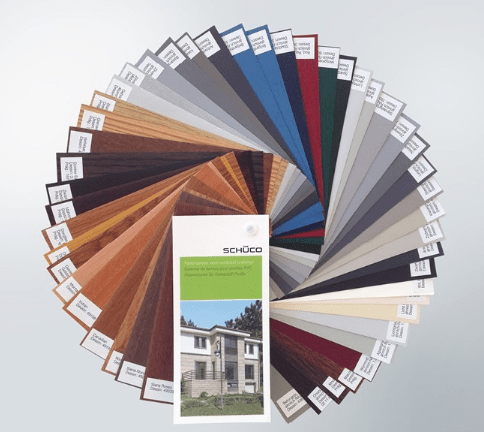 colours used in the production of schuco pvc windows and doors