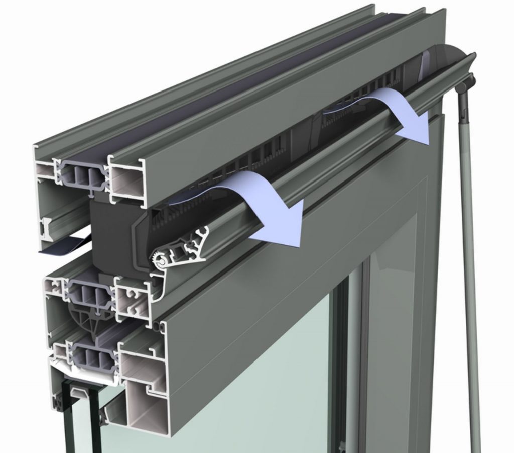 sistema di ventilazione per finestre in alluminio di reynaers