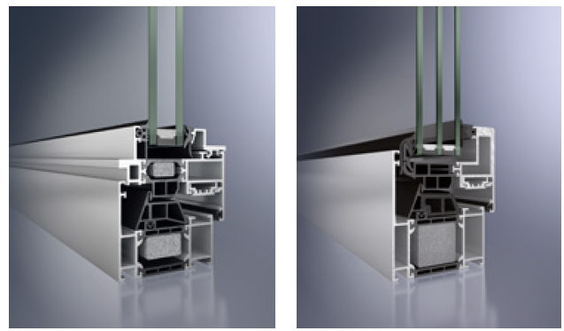 section of schuco aluminium window profiles