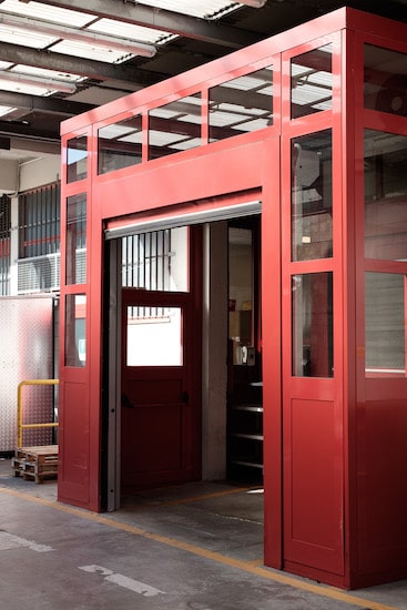 aluminium overhead doors for warehouse entrance with automatic opening produced and installed by aluser 