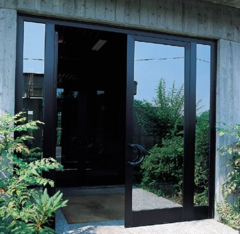 quality aluminium condominium doors with reflective mirrored glass