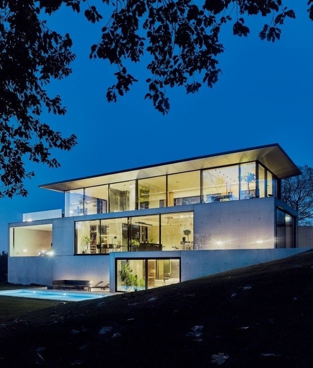 schuco aluminium windows for a modern luxury villa