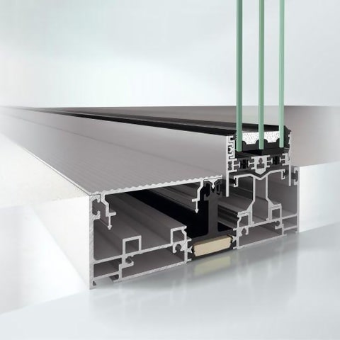 section of the schuco ase 67 panoramic sliding system