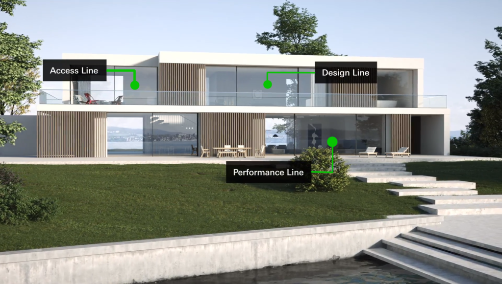 Schüco AS PD 75.HI Panorama Design line, Access line, performance line, finestre scorrevoli motorizzate